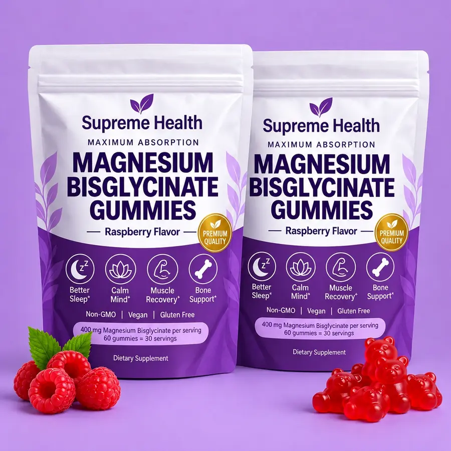 Maximum Absorption Magnesium Bisglycinate Gummies pouches